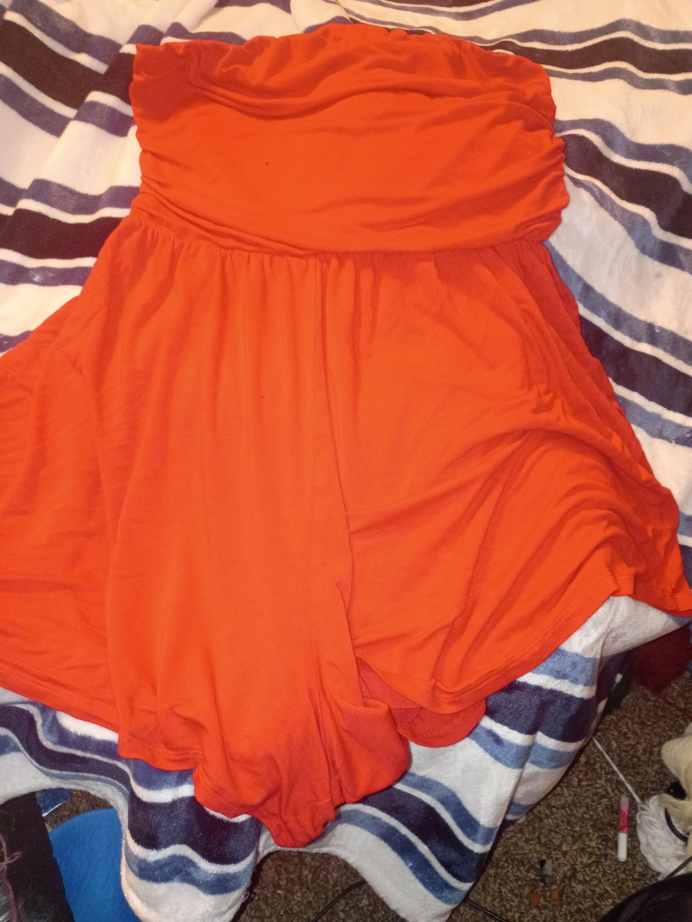 No Boundaries Red Strapless Romper